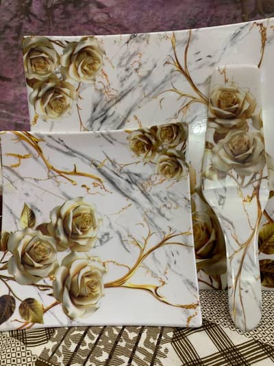 Melamine double glazed Cake pizza 8 piece Unbreakable and easy to wash