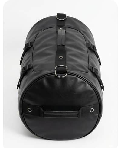 Premium Black PU Leather Duffle Bag | 3-in-1 Style