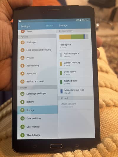Samsung tablet A6 nook