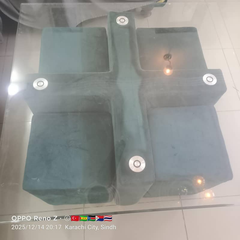 Sofa table with five 4 stools 0