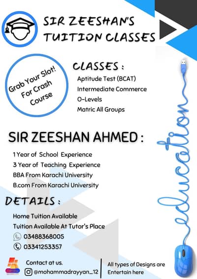 Home Tuitions Available.