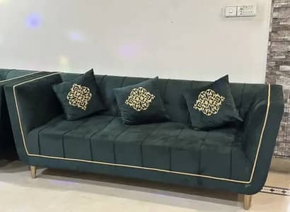 6 Seater Green Sofa Set For Sale - Like New