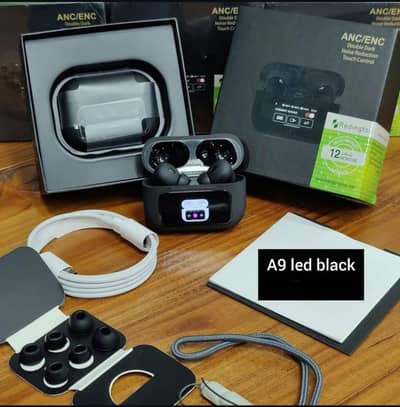  A9 Pro Wireless Earbuds – Touch Control & LED Display