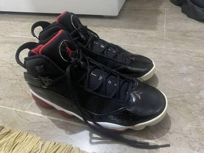 Men's Jordan 6 Rings Black/Varsity Red-White