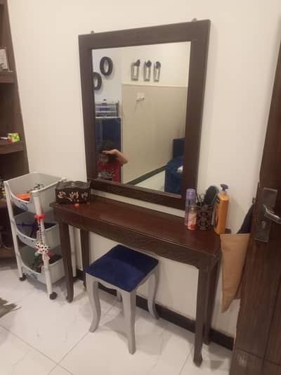 wooden sheesham console table with mirror