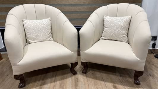 2 single seater sofa chair set