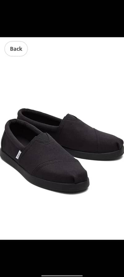 TOMS unisex syanno black canvas shoes for Winters