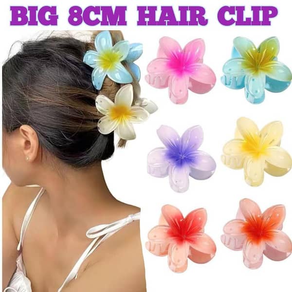 Korean Flower Claw Clips for Women - Large Gradient Hair Clips for Thick Hair, No-slip Hairpins