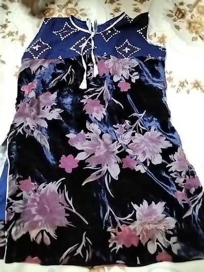 Royal blue shirt with hand work