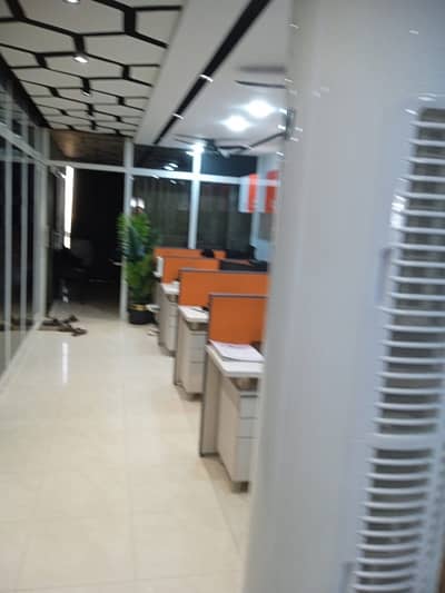 FULLY FURNISHED OFFICE IS AVAILABLE ON THE RENT INTHE NEW COMMERCIAL BUILDING AT MAIN SHAHRE E FAISAL