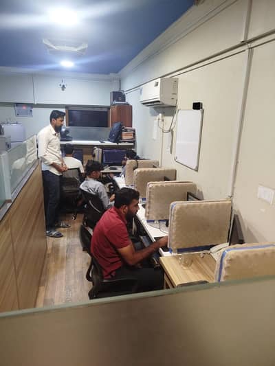 SEMI FURNISHED OFFICE IS AVAILABLE ON THE RENT IN THE NEAT CLAEN 24/7 COMMERCIAL BUILDING AT MAIN SHAHRE E FAISAL