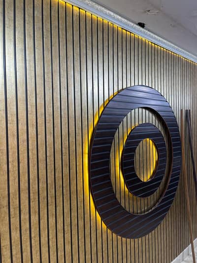 Media wall Panel Wallpaper sheet vinyl & wood flooring ceiling Wpc