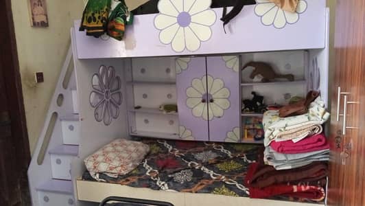 kids purple double bed
