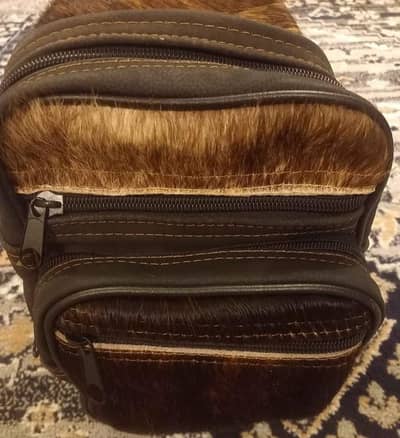 Urgent Sale, Preloved, Leather, Cowhide Hair Fur Crossbody Bag.