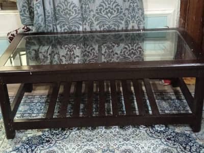 Shesham Glass center table