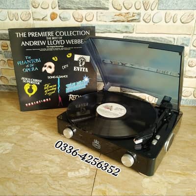 GPO Turntable Aux Gramophone Record Player Antique Speaker