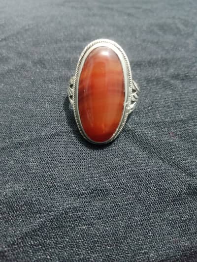 Original Yamni Aqiq With Chandi Ring