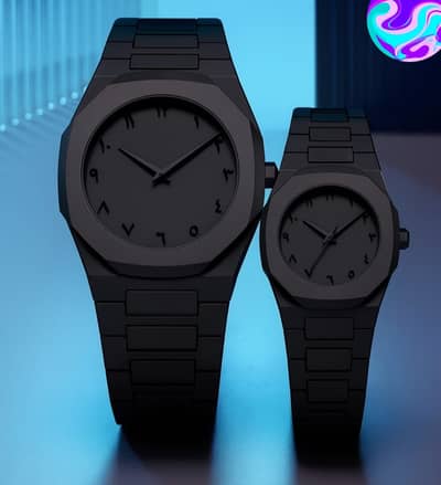 Black Aura Couple Watch – Elegant Matching Timepieces, Stylish Fashion