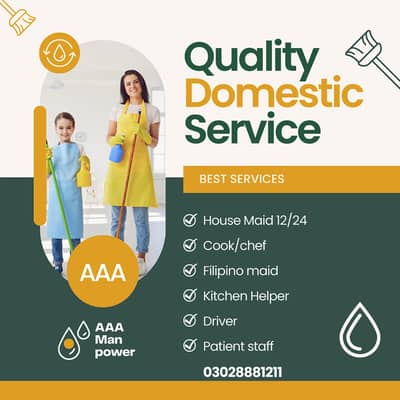 House Maid/Filipino Maid/Cook/Driver/Nanny/Helper/Patient staff