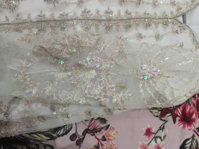 3 piece stitched suit with net dupatta