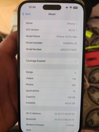 iPhone 14 Pro Max LLA model