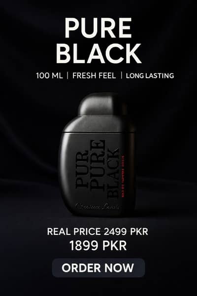 Pure Black – Long Lasting Fresh Fragrance (100ml)