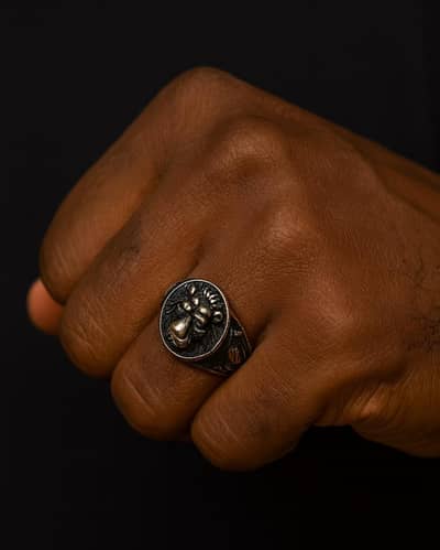 Silver ring for men turkeis style