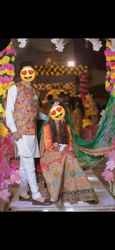 bridal mayo dress and sherwani