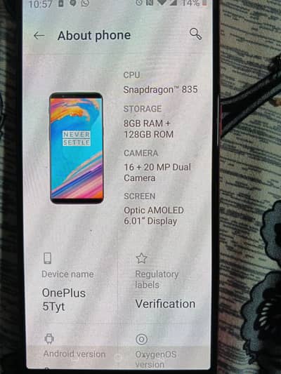 One plus 5T mobile for sale