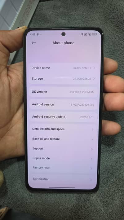 redmi note 13 10 by 10 condition    03152661349