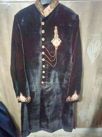 Double Shad Velvat Sherwani for Sale