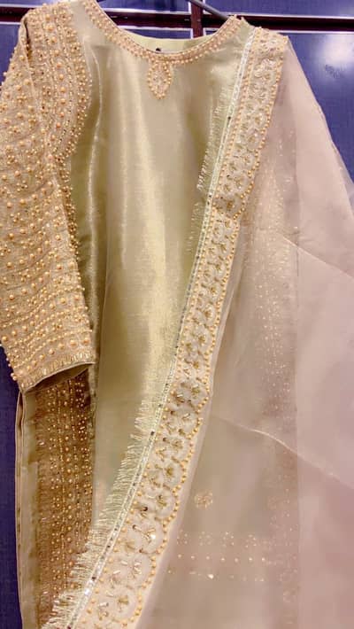 Golden formal dress for wedding or parties