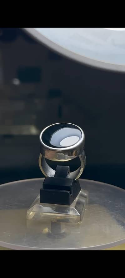 Black Aqeeq with Silver Ring