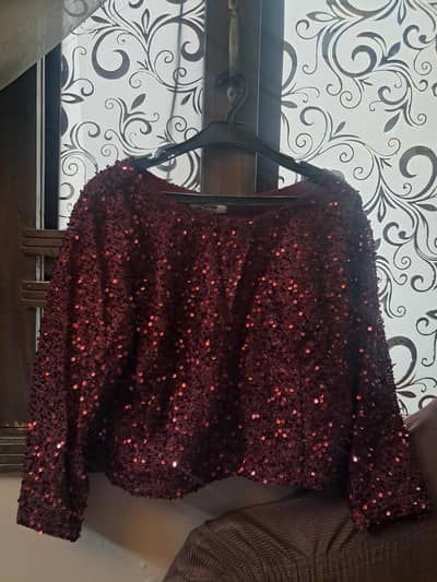 Maroon silk pant style saree (only worn once)