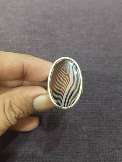 Sulemani Aqeeq with Silver Ring