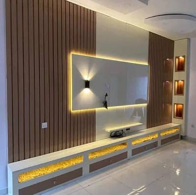 Media wall, Wallpaper,vinyl & wood flooring ceiling,Wpc Wall Panel