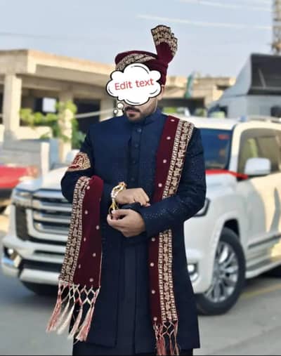 shirwani  wedding black