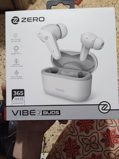 zero earbuds vibe white colour box pack  with warranty card