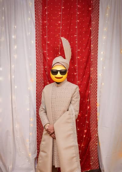 Groom Dress/ Sherwani Groom/Fawn Sherwani/ Designer Sherwani