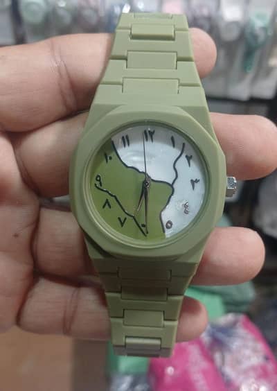 Black Arabic Stainless Steel Aura Watch