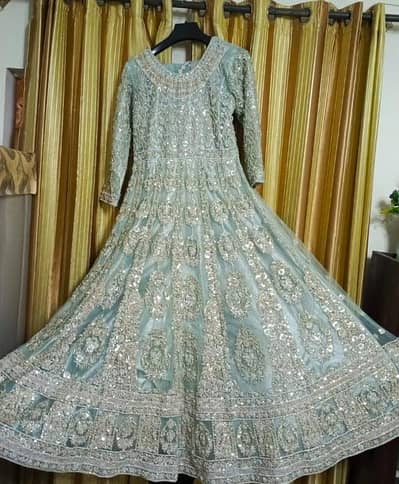 walima dress ((Maxi color Ice blue ))