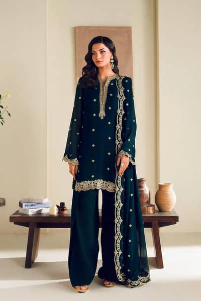 CHIFFON Suit With MALAI Trouser