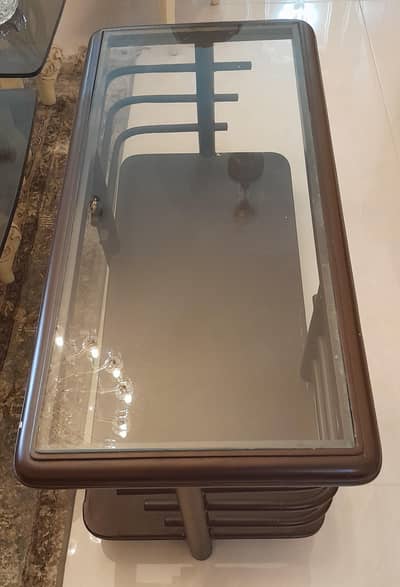 Wooden & Glass Centre Table for TV Lounge