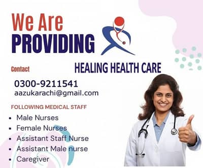 We provide medical staff , Nurse ,Caregiver, Patient attendent ,Maids