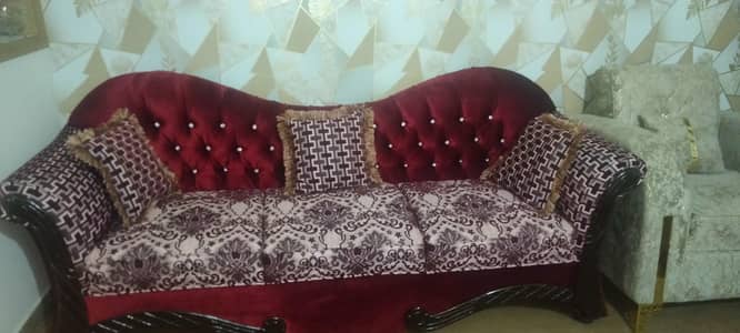complete 5 seater sofa set, wooden frame h molty foam pr bna h