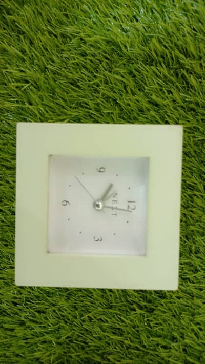 White Glass Square Mantel Clock Minimalist Contemporary