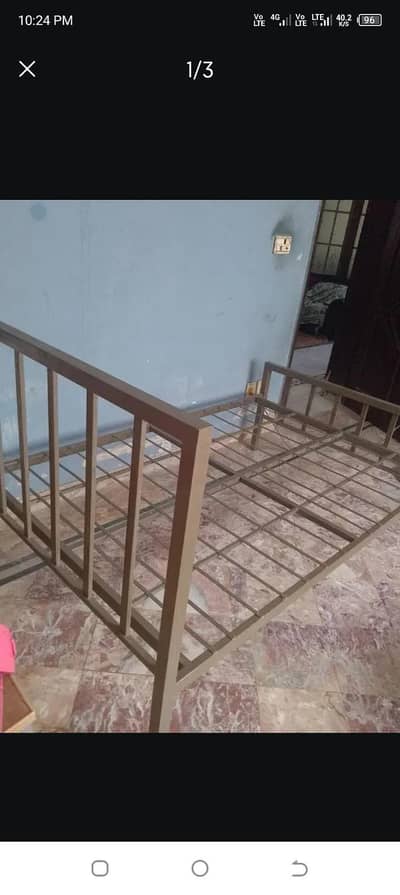 new iron bed and marble table