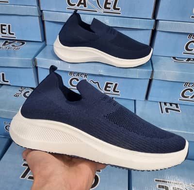 Black Camel Sketchers Shoes - 8502 Grey, Blue,and Black