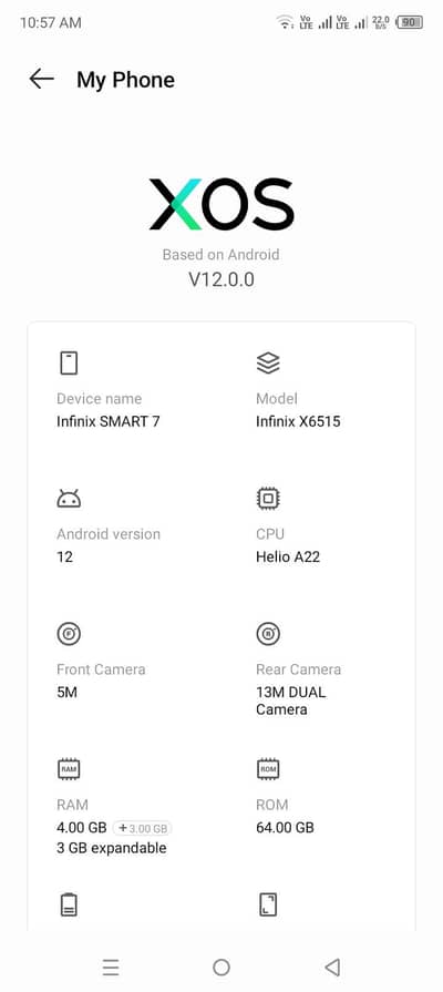Infinix Smart 7 black colour