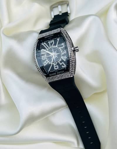 Vanguard Black Rose Gold Iced Frank Muller Watch